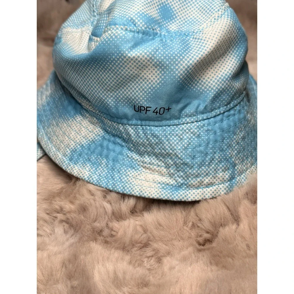 Nike Kids Baltic Blue Tie-Dye Halftone Sun Bucket Hat with Chin Strap